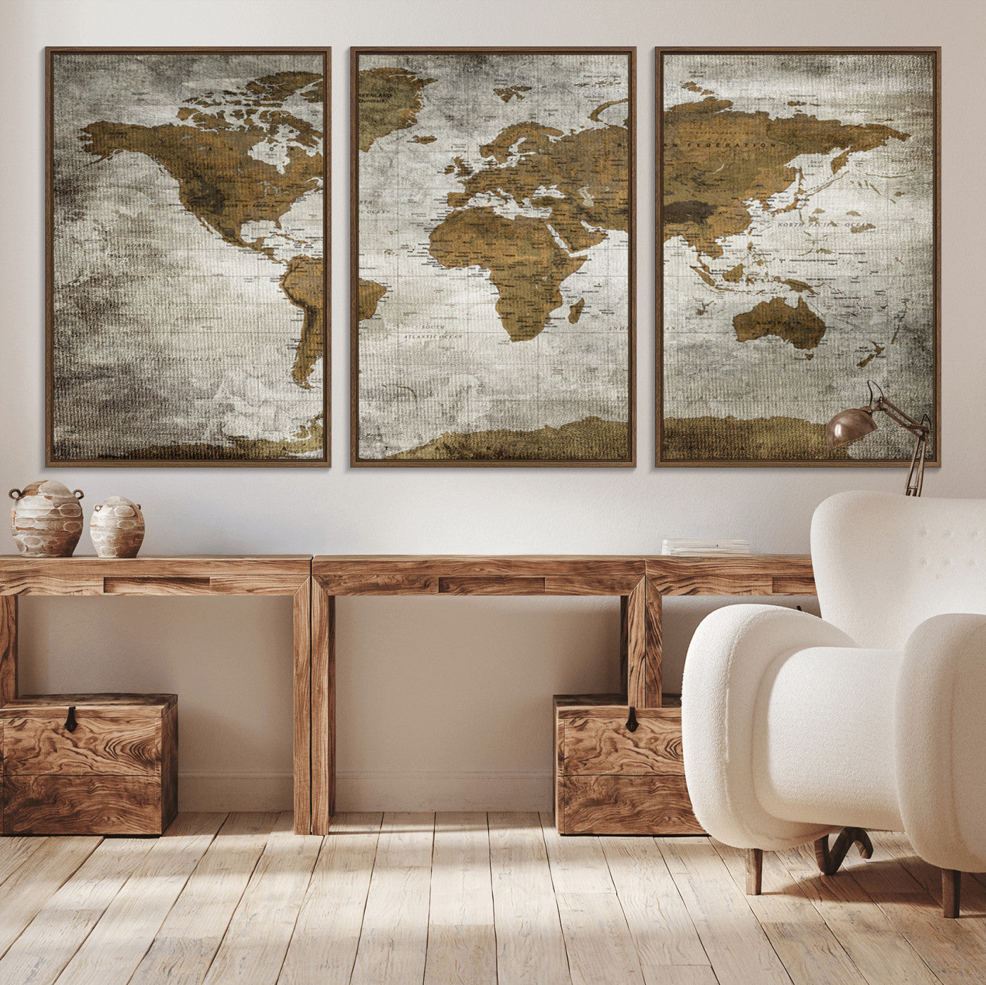 Push Pin World Map Canvas Print – Framed Wall Art for Couples to Track Their Travels – Anniversary Gift or Home Adventure Decor
