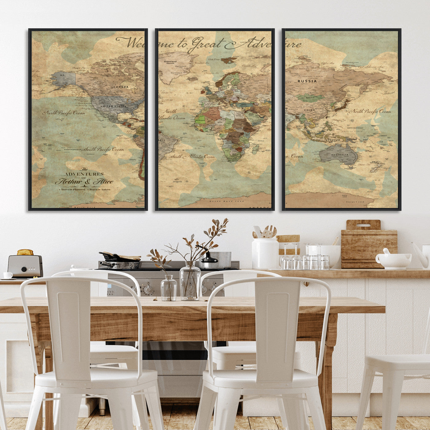 37466236-MGV-FC-60X30-3P_Black-Custom Push Pin World Map Wall Canvas Print – Personalized Travel Tracker with Pins – Framed Custom Quotie Canvas for Home Office Decor