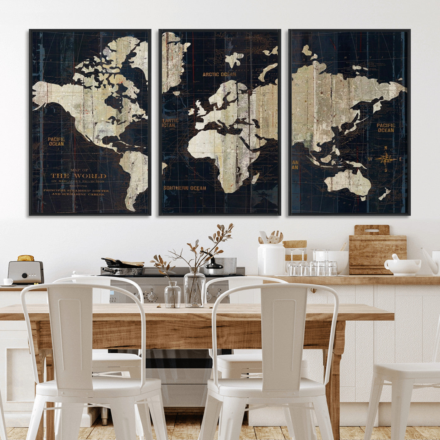 Push Pin World Map Canvas Print – Framed Wall Art for Couples to Track Their Travels – Anniversary Gift or Home Adventure Decor
