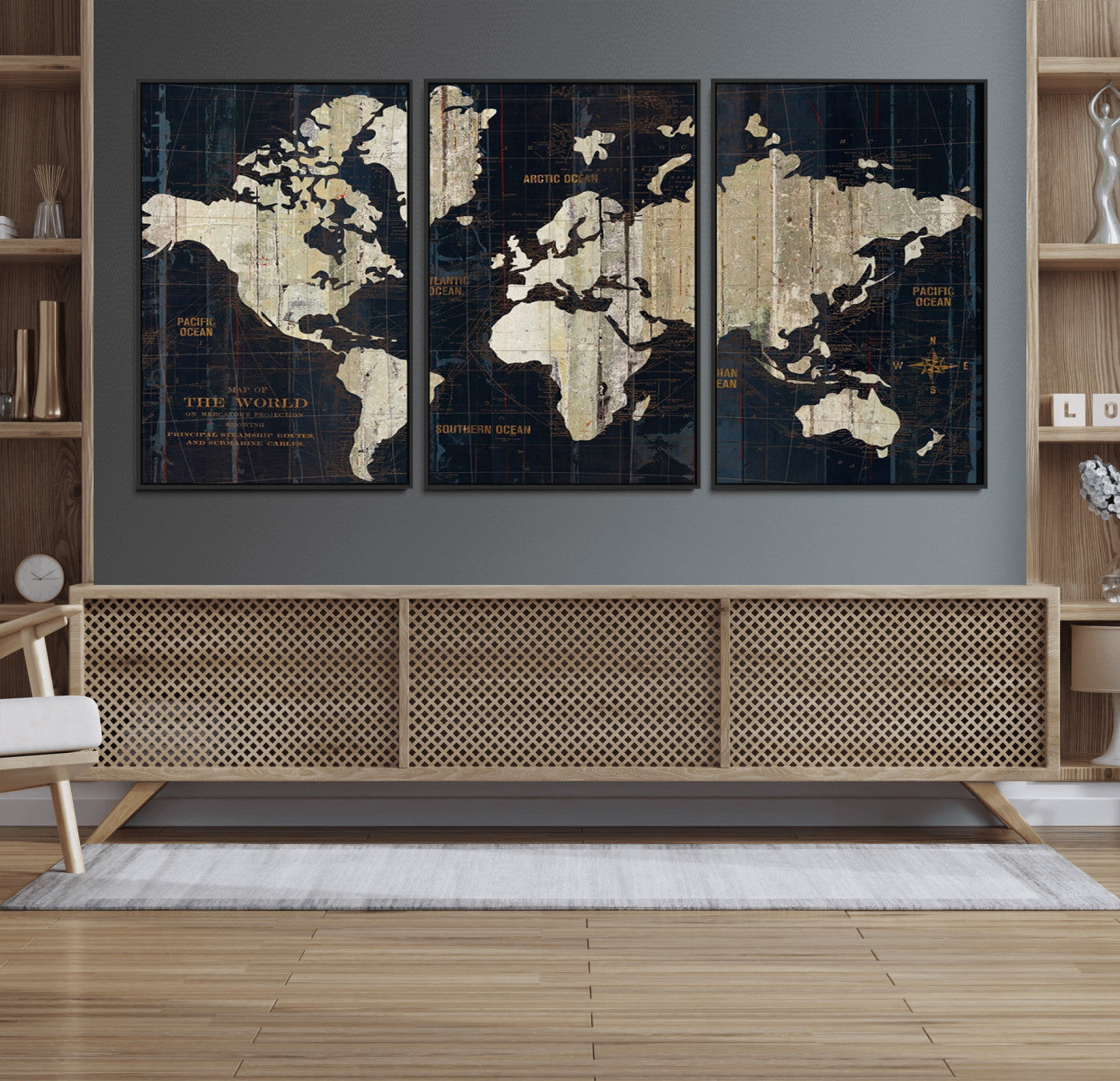 Push Pin World Map Canvas Print – Framed Wall Art for Couples to Track Their Travels – Anniversary Gift or Home Adventure Decor