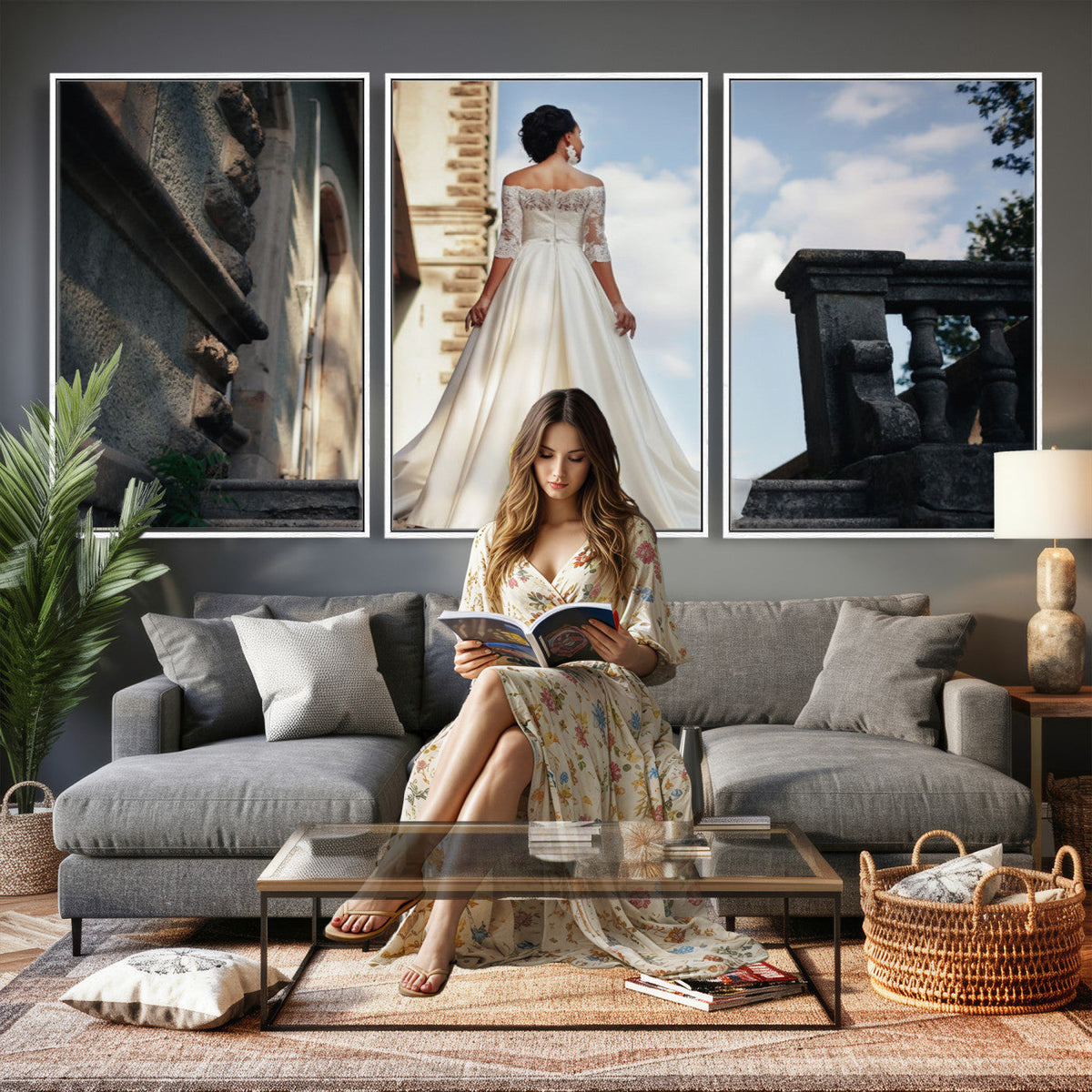80645701D-MGV-CV-60X30-3P - Custom Canvas Print, Personalized Photo Wall Art, Unique Picture Design 3 Panel Set