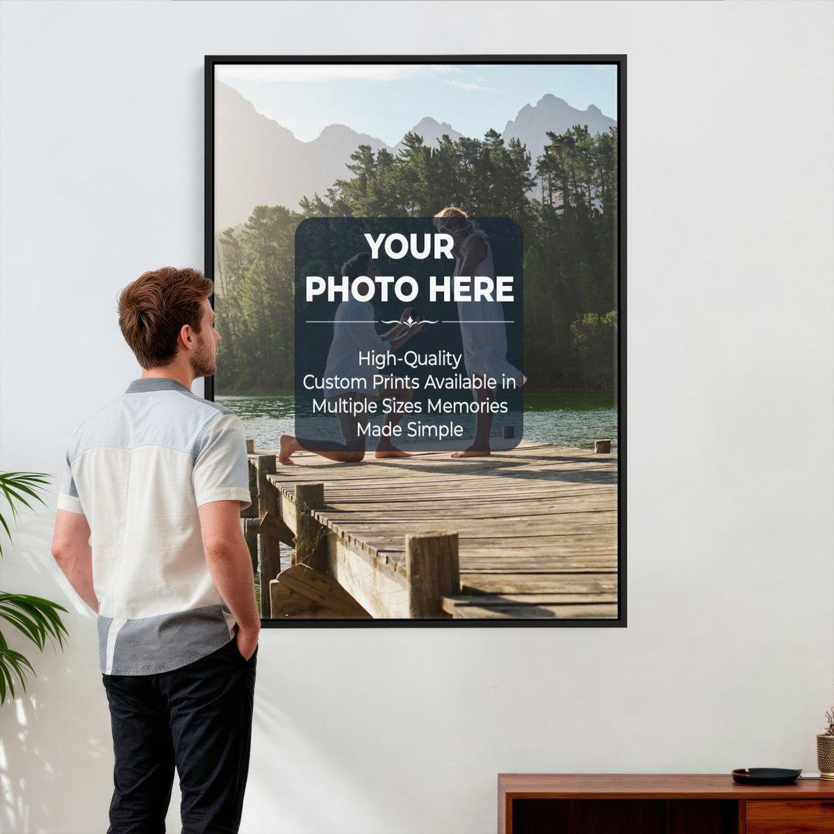 Custom Photo Canvas Print with Frame, Personalized Picture Wall Art