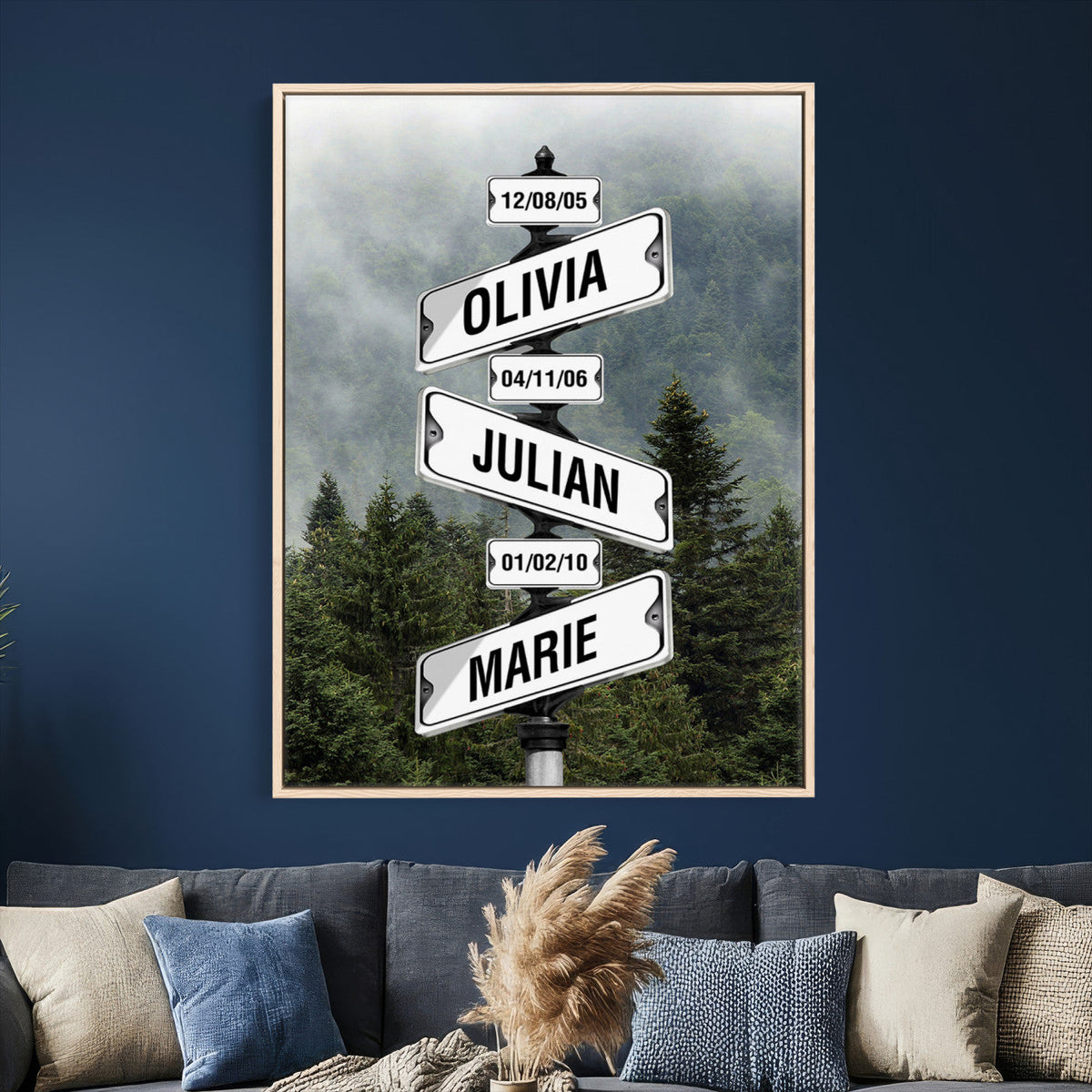 78367502-_Poster-30x20 - Personalized Street Sign Canvas Wall Art, Custom Family Names Signpost Print