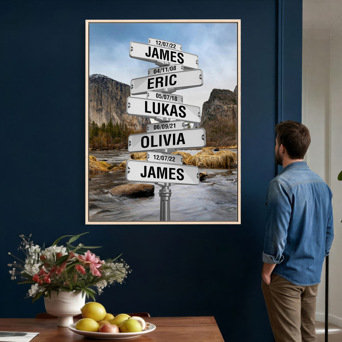 96475288-_Poster-30x20 - Personalized Street Sign Canvas Wall Art, Custom Family Names Signpost Print