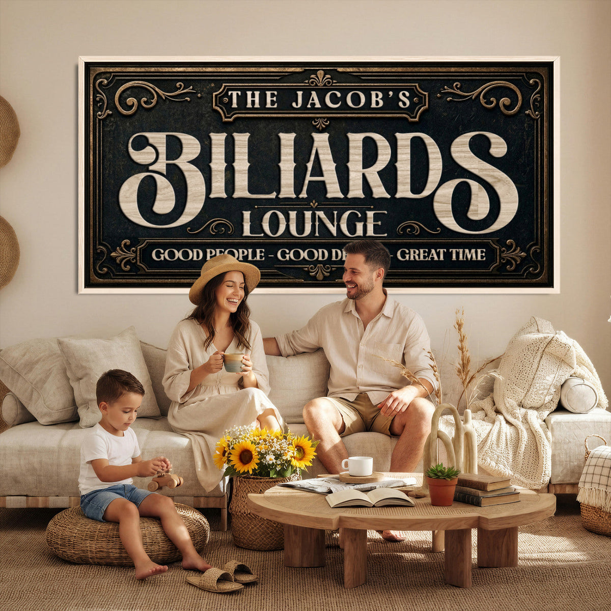 47215219-PAN-FL-20X10 - Custom Bar Sign Wall Art Canvas Print
