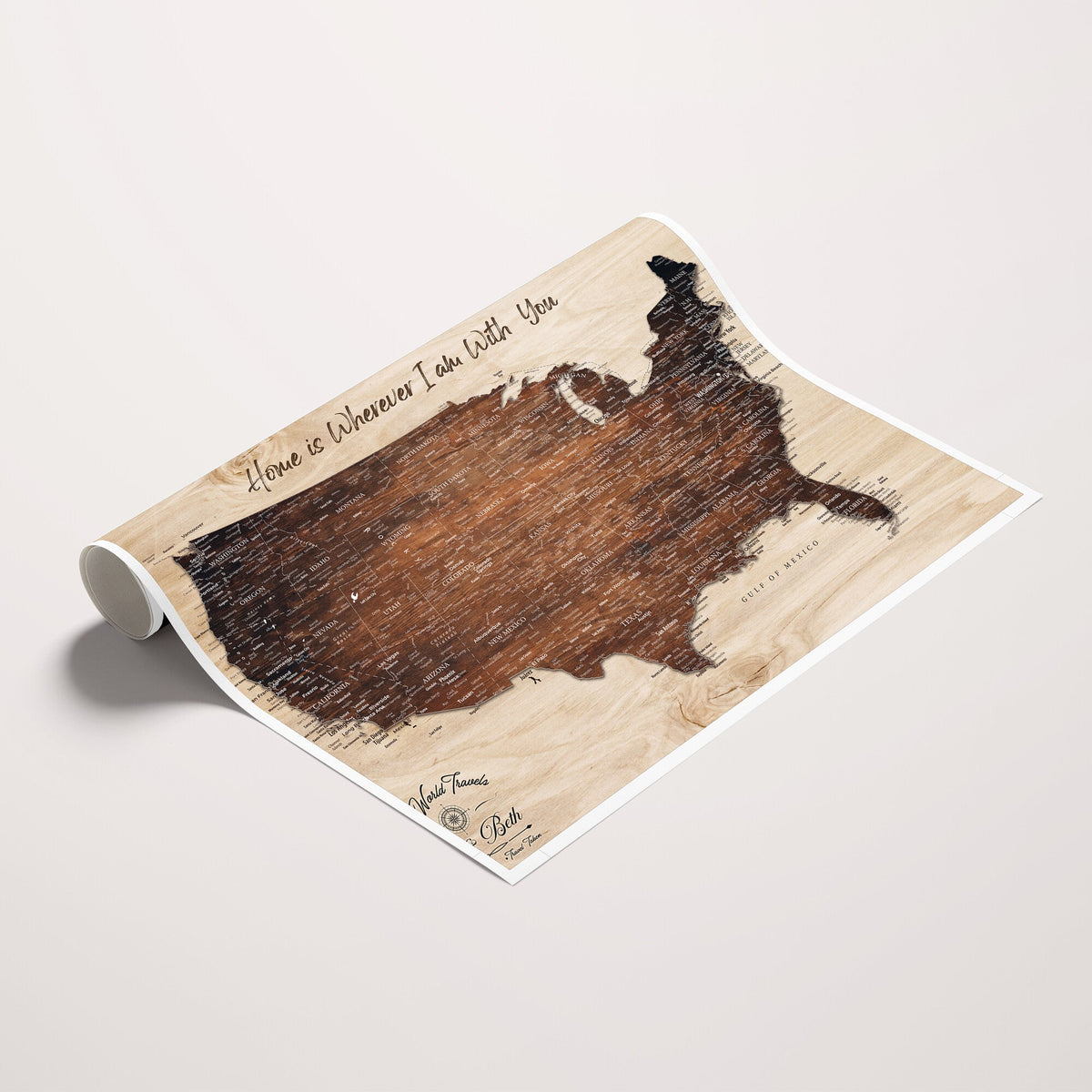 16274332-_Poster-30x20 - Personalized USA Push Pin Travel Map Canvas for Adventure Wall Decor