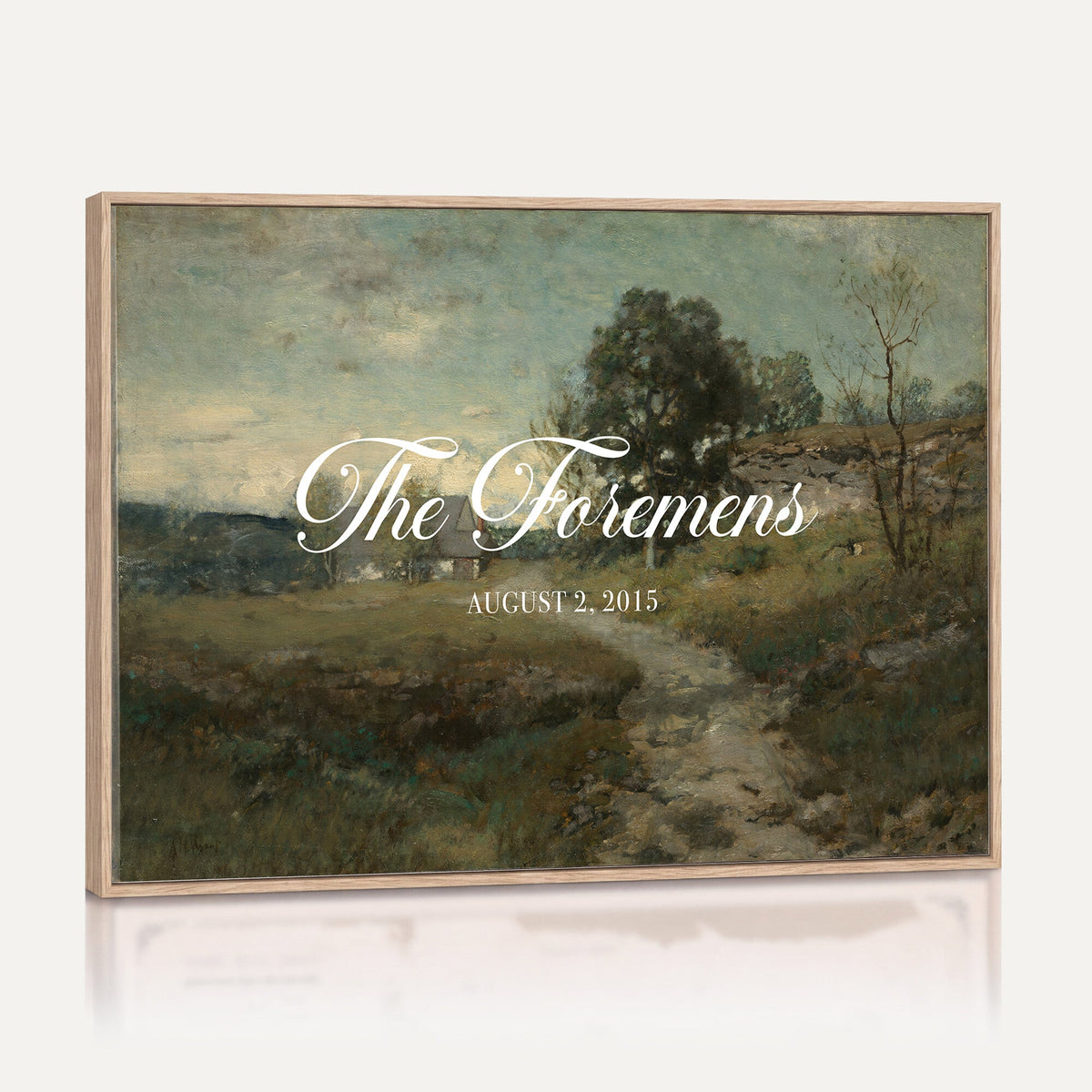 Personalized Family Name Sign | Country Lane Vintage Landscape Canvas | Wedding Gift