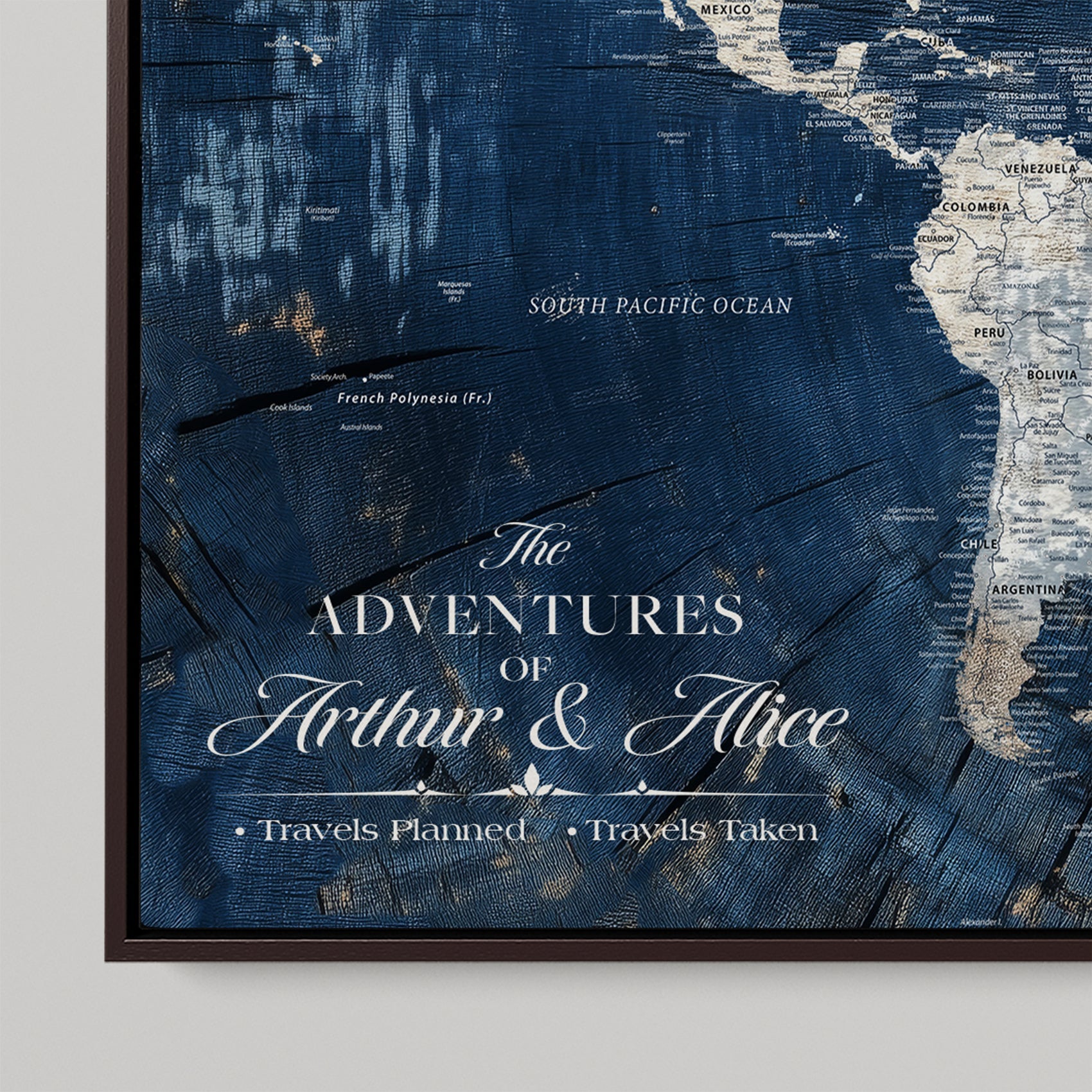 45566494-MGV-CV-36X24-Customized World Map Canvas Print | Premium Canvas with Foam Backing | Vintage-Inspired Map Art | Perfect for Home Office or Study Room