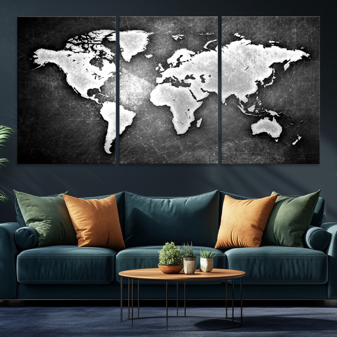 34390-MGV-CV-36X24-World Map Wall Art Canvas Print – Framed Wall Art for Anniversary Gift or Home Adventure Decor