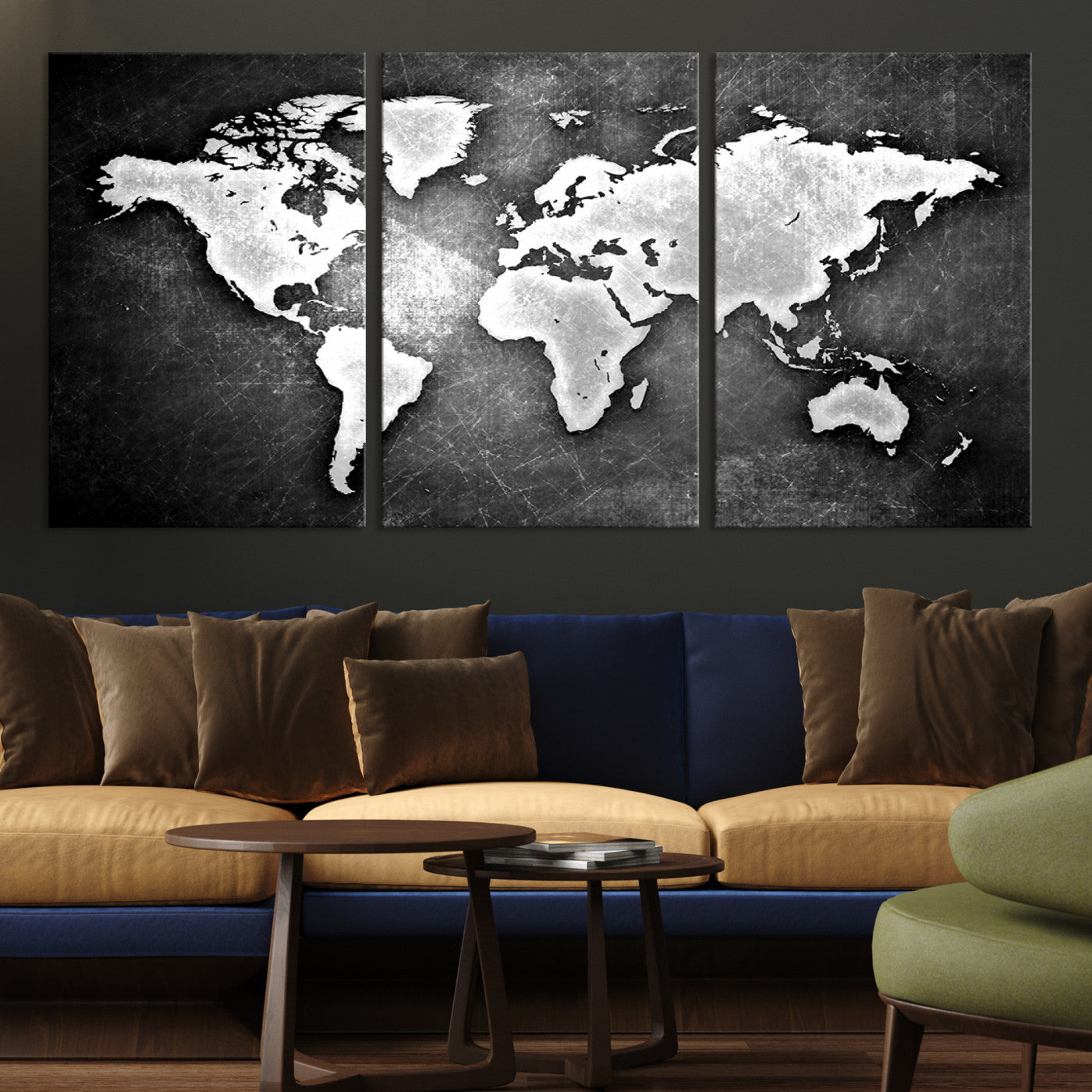 34390-MGV-CV-36X24-World Map Wall Art Canvas Print – Framed Wall Art for Anniversary Gift or Home Adventure Decor