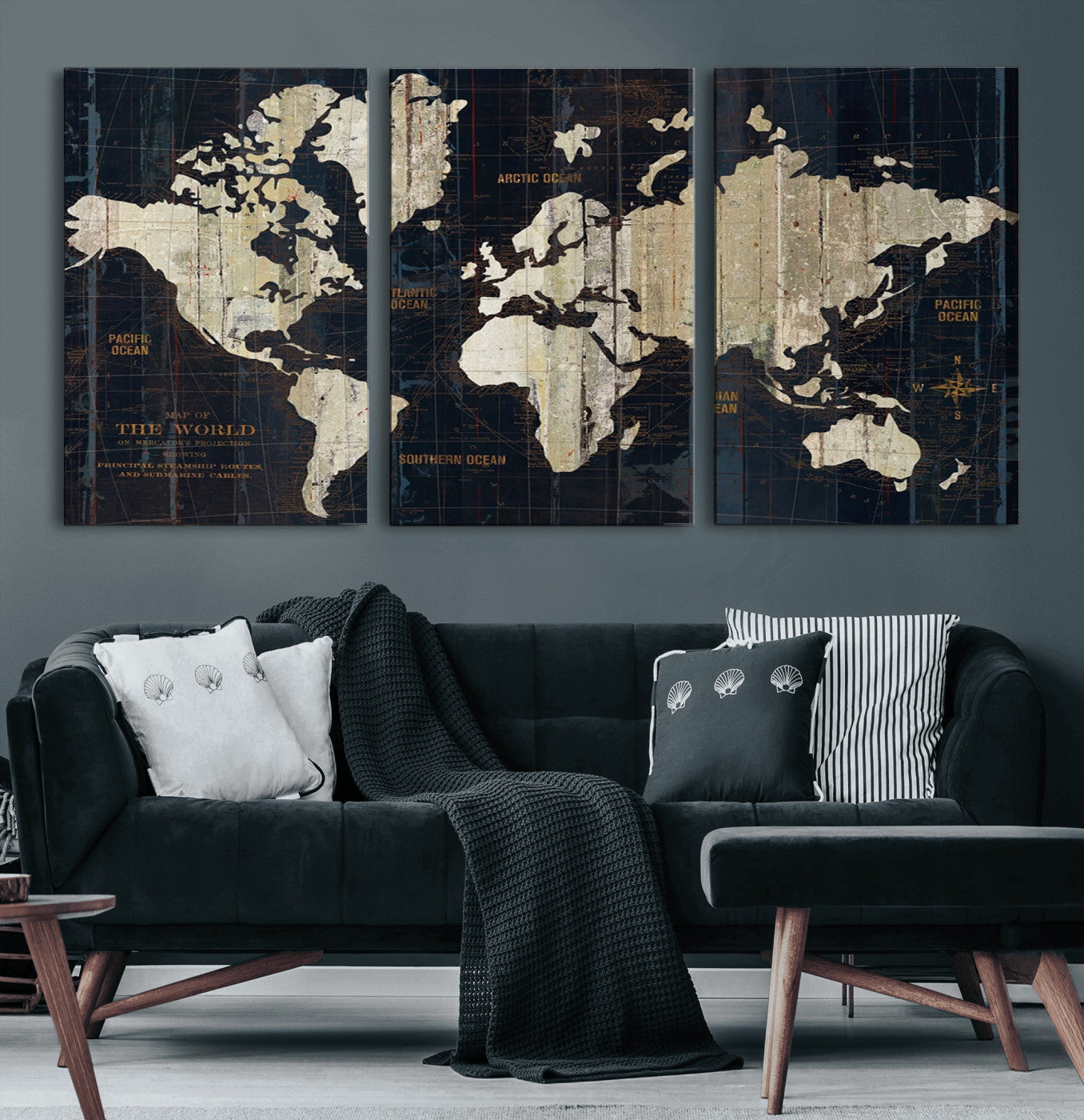 Push Pin World Map Canvas Print – Framed Wall Art for Couples to Track Their Travels – Anniversary Gift or Home Adventure Decor