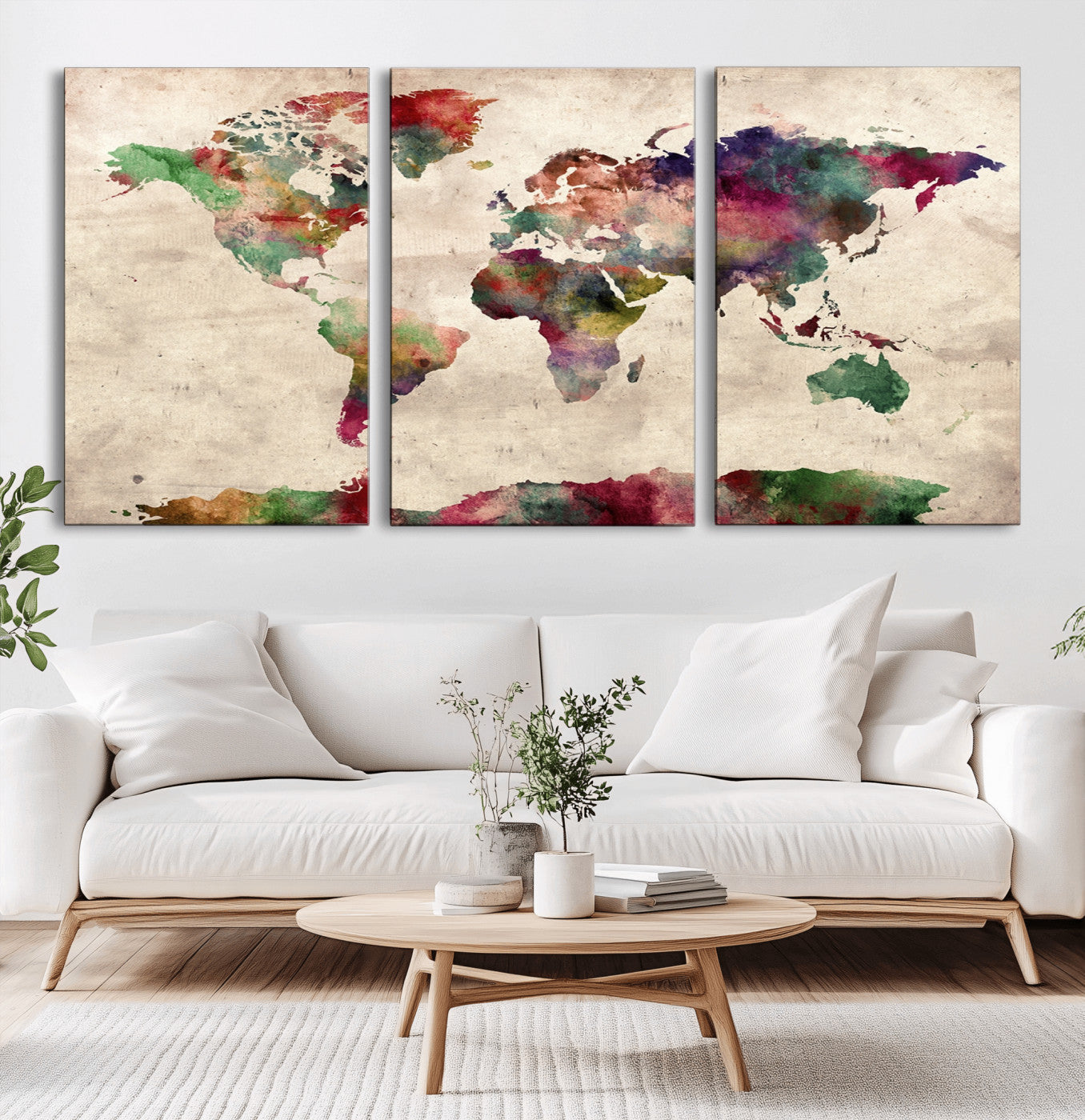 Push Pin World Map Canvas Print – Framed Wall Art for Couples to Track Their Travels – Anniversary Gift or Home Adventure Decor