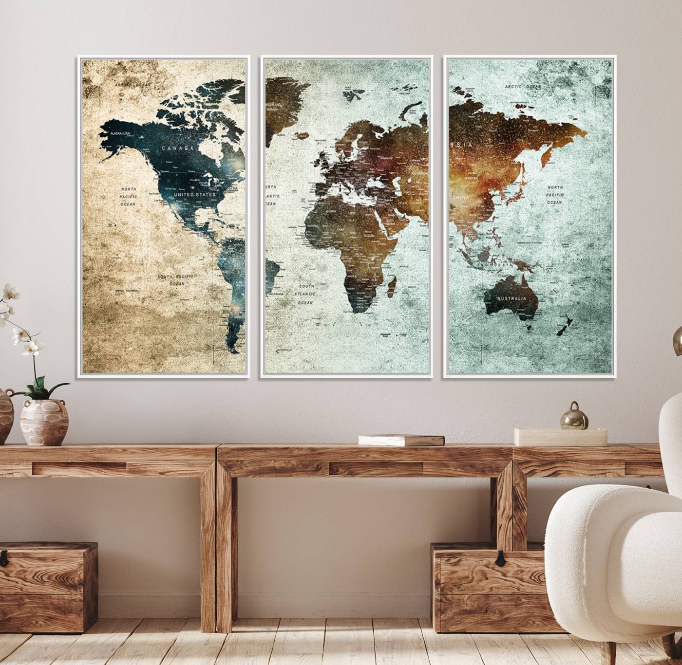 25140-MGV-FC-48X32-3P_White-Wall Art Push Pin World Map Canvas Print