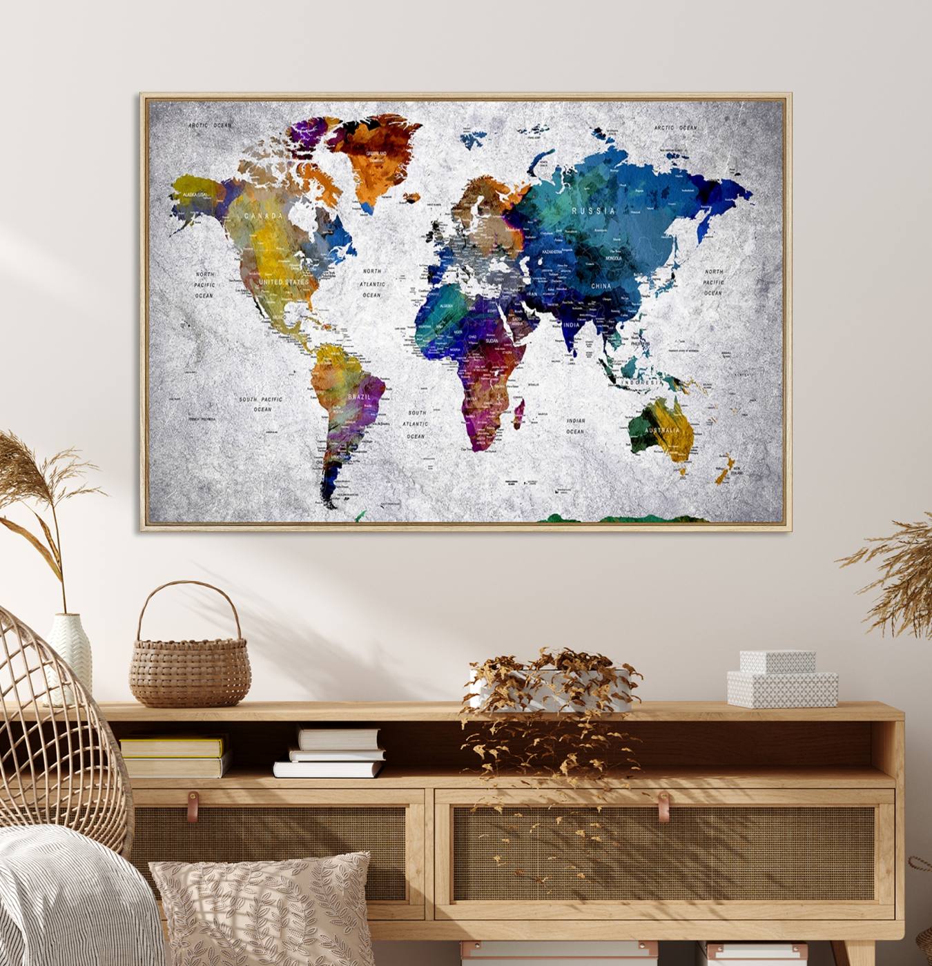 73670-MGV-CV-36X24-World Map Art Canvas Print