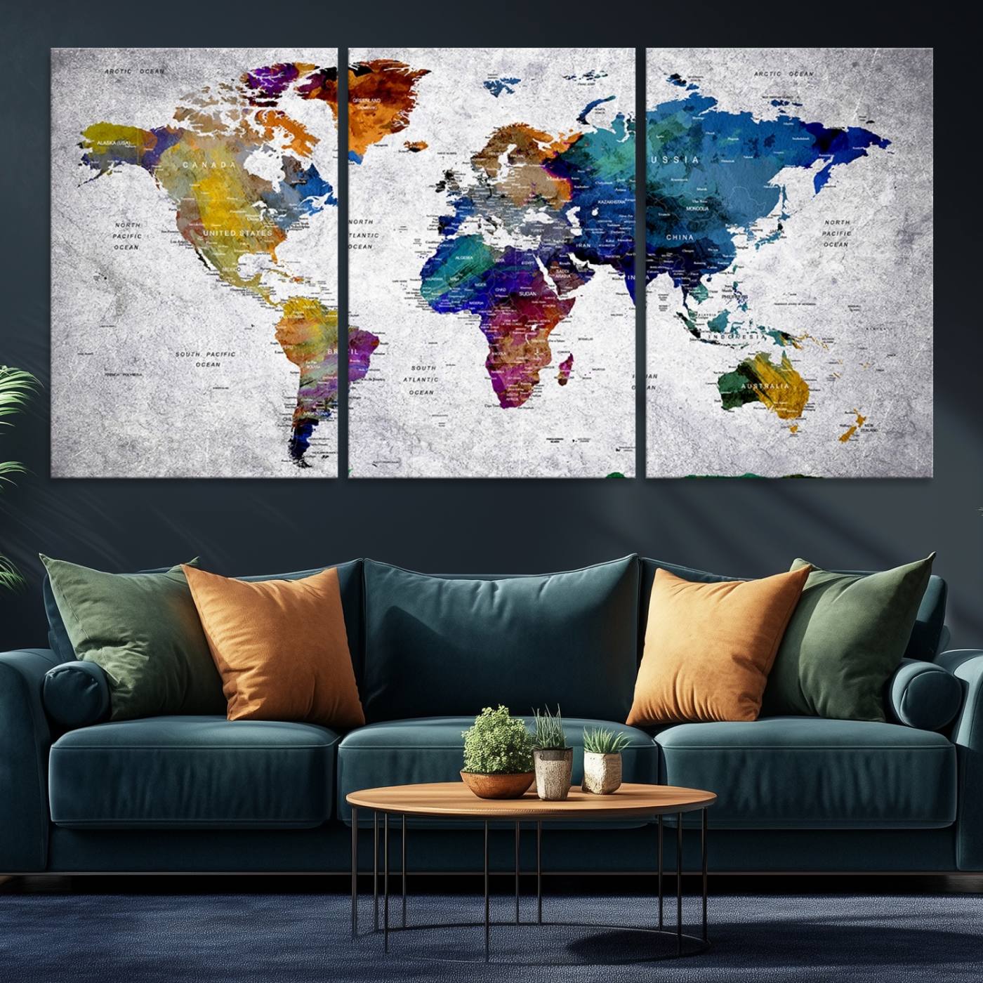 73670-MGV-CV-36X24-World Map Art Canvas Print