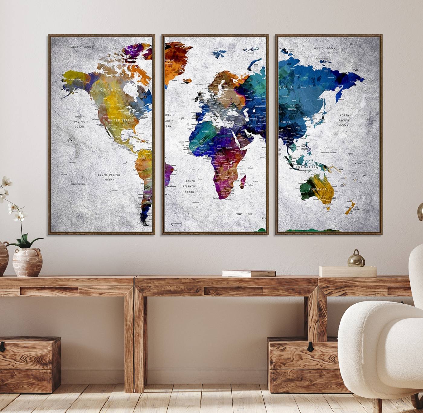 73670-MGV-CV-36X24-World Map Art Canvas Print