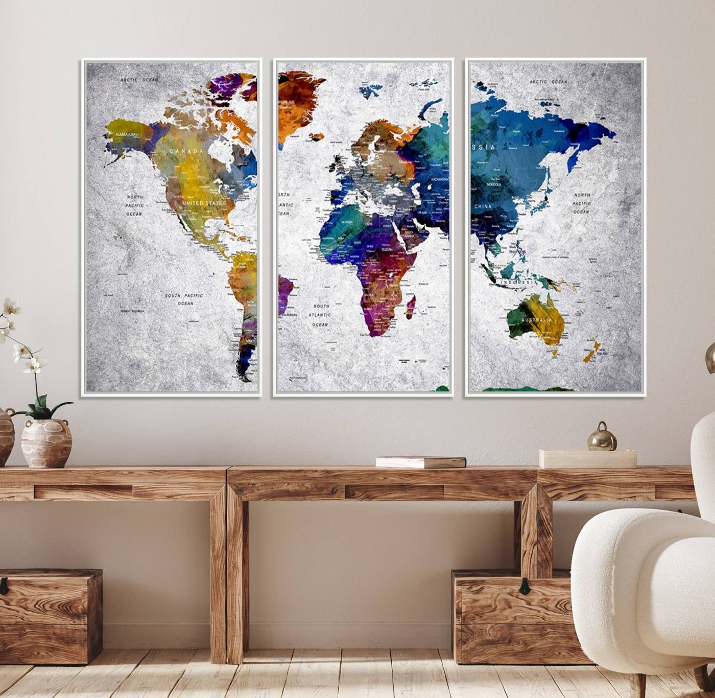73670-MGV-CV-36X24-World Map Art Canvas Print