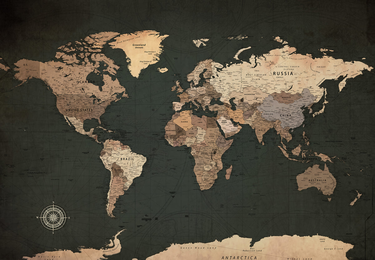 Extra Large Framed Personalized Push Pin World Map Canvas Print