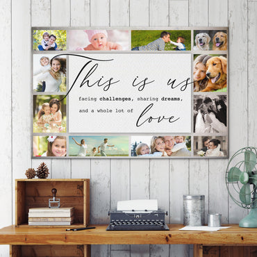 Personalized "This is us" Family Photos Background Canvas Print