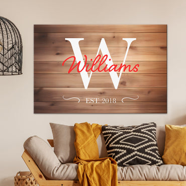 Personalized Family Name with Color Option Canvas Print