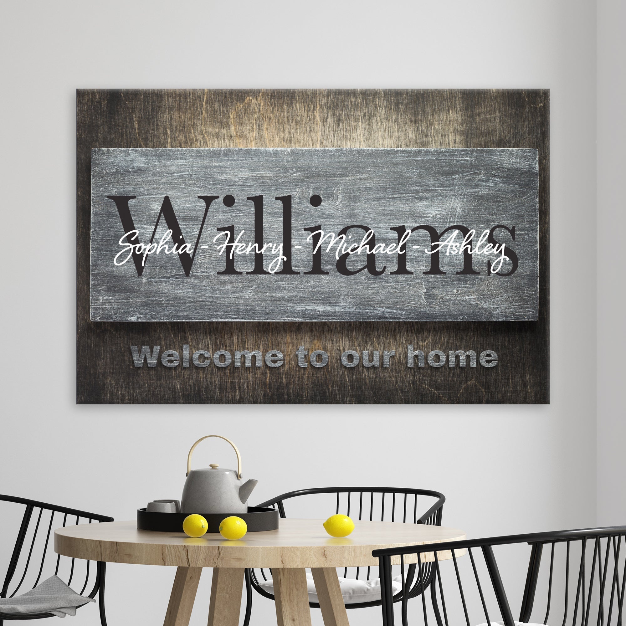 Last Name Sign Personalized Family Sign Print Canvas