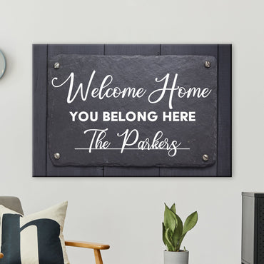 Personalized "Welcome Home" Premium Canvas Print