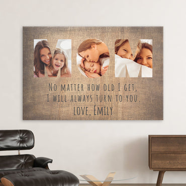 "Always There for You" Personalized Canvas for Mom