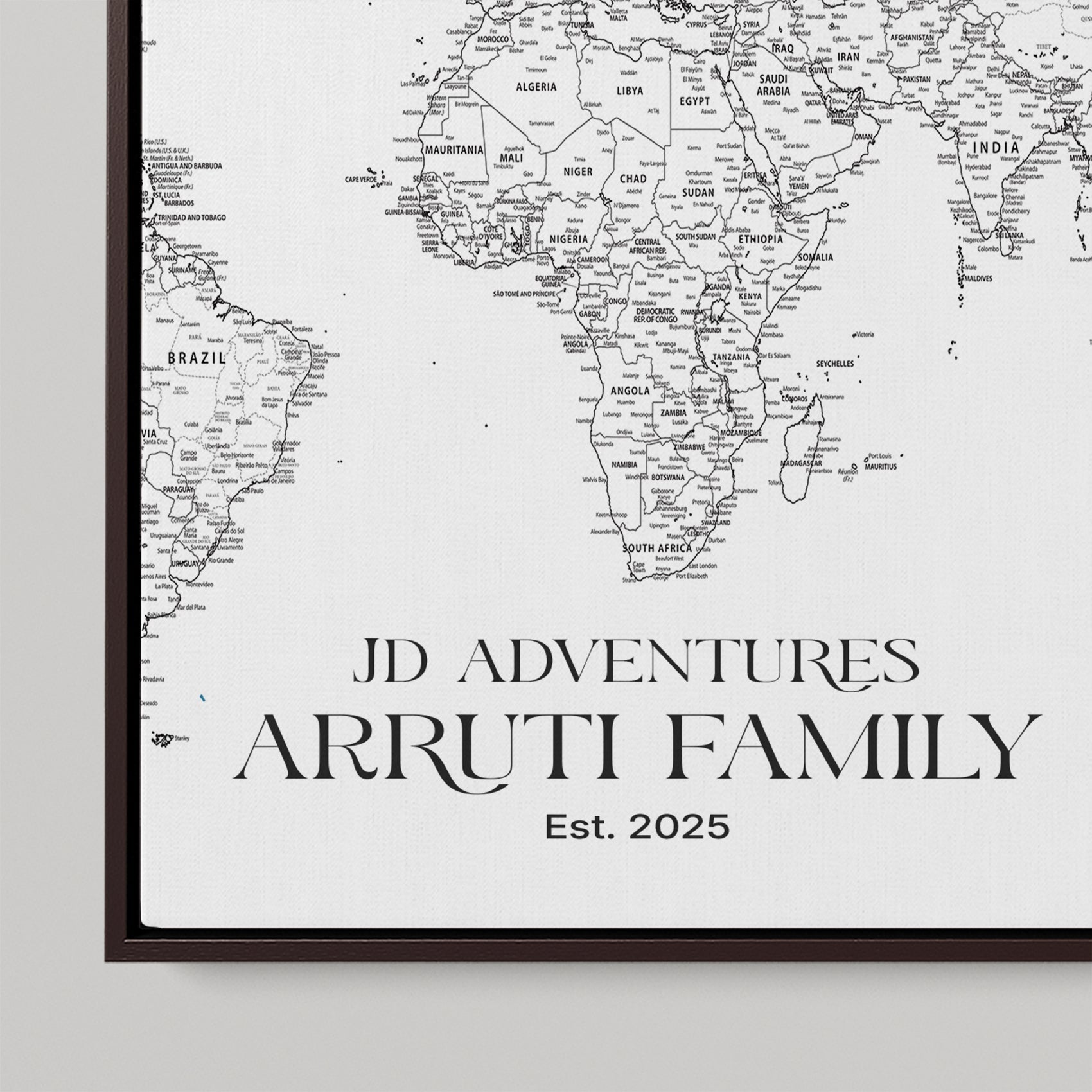 45566494-MGV-CV-36X24-Framed Personalized World Map Canvas Custom Push Pin Travel Tracker Gift