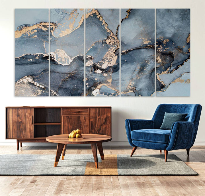 Multipanel Marble Fluid Effect Wall Art Abstract Canvas Wall Art Print