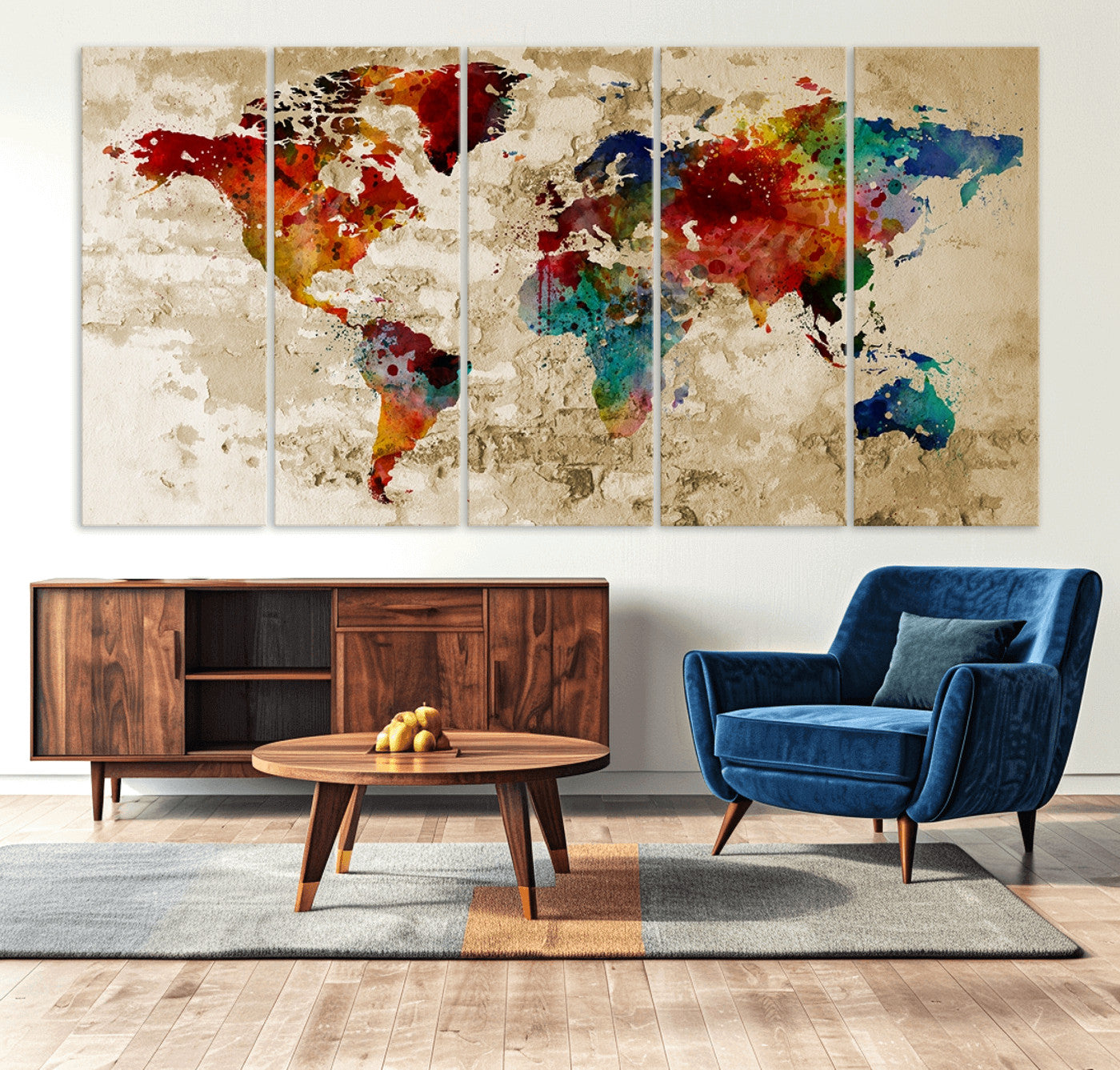 Push Pin World Map Canvas Print – Framed Wall Art for Couples to Track Their Travels – Anniversary Gift or Home Adventure Decor