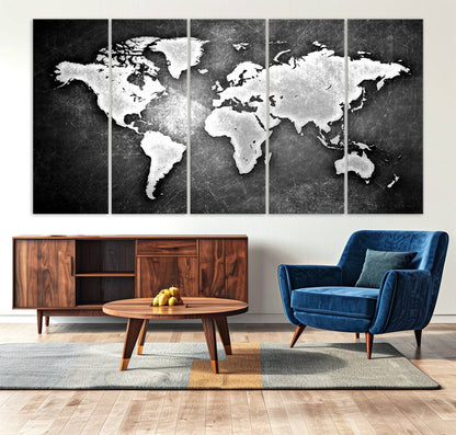 34390-MGV-CV-36X24-World Map Wall Art Canvas Print – Framed Wall Art for Anniversary Gift or Home Adventure Decor