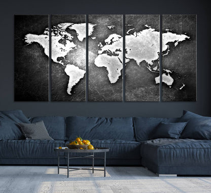 34390-MGV-CV-36X24-World Map Wall Art Canvas Print – Framed Wall Art for Anniversary Gift or Home Adventure Decor