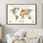 40183091-MGC-FP-36x24-Custom Framed World Map Canvas Print – Personalized Push Pin Travel Tracker Gift for Couples, Weddings, or Anniversary Celebrations