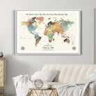 40183091-MGC-FP-36x24-Custom Framed World Map Canvas Print – Personalized Push Pin Travel Tracker Gift for Couples, Weddings, or Anniversary Celebrations