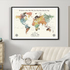 40183091-MGC-FP-36x24-Custom Framed World Map Canvas Print – Personalized Push Pin Travel Tracker Gift for Couples, Weddings, or Anniversary Celebrations