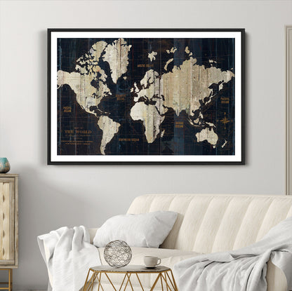Push Pin World Map Canvas Print – Framed Wall Art for Couples to Track Their Travels – Anniversary Gift or Home Adventure Decor