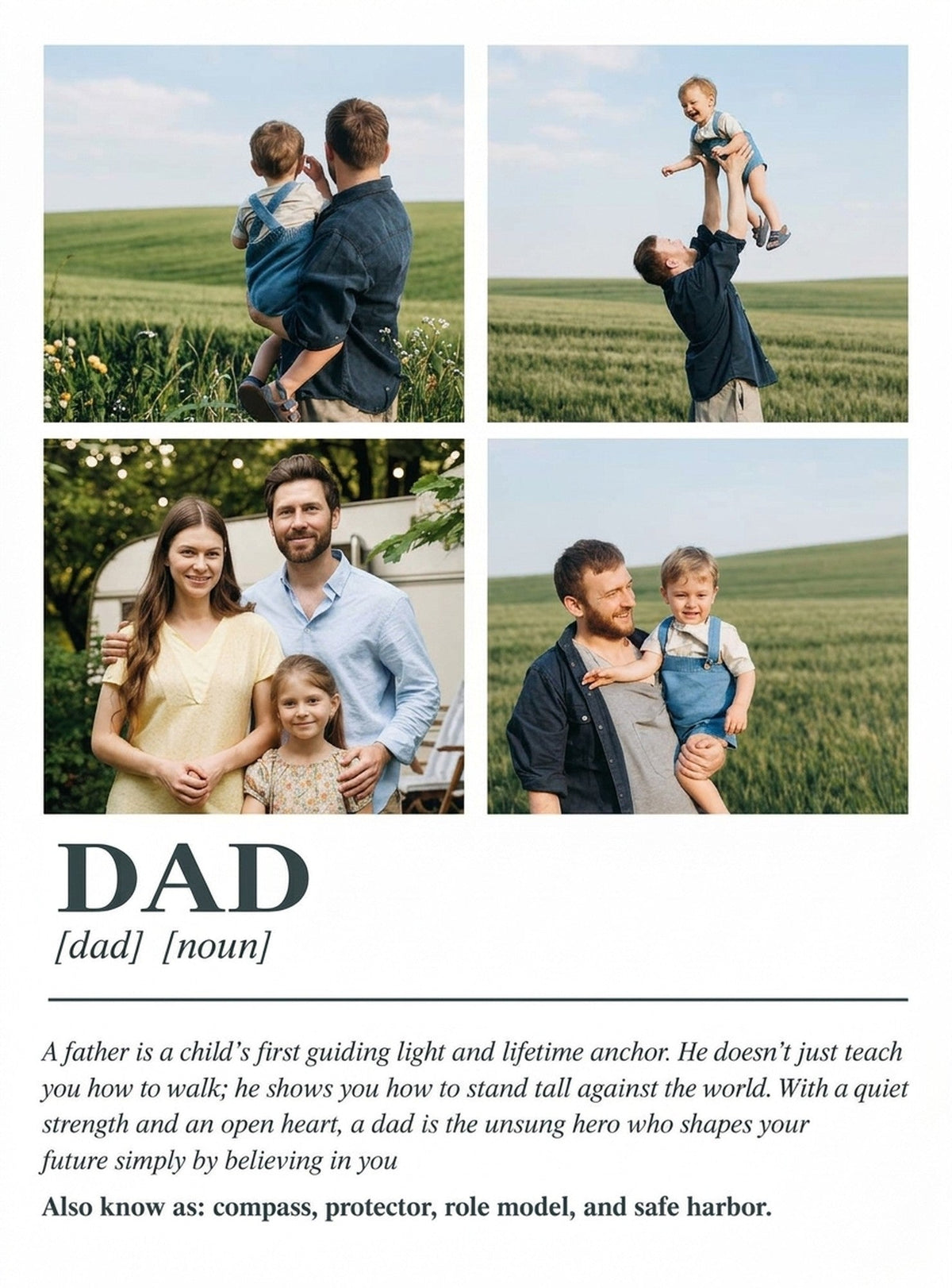 Personalized dad definition photo collage, full design view