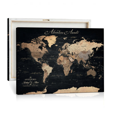 91164443-MGV-CV-36X24 - Personalized World Map Push Pin Travel Tracking Canvas for Travel Tracking