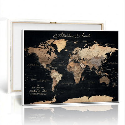 91164443-MGV-CV-36X24 - Personalized World Map Push Pin Travel Tracking Canvas for Travel Tracking