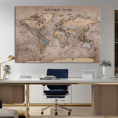 30557812-MGV-CV-36X24-Framed Abstract Tree Ring Wall Art Print, Natural Rustic Wood Texture Canvas Print, Wood Tree Stump Farmhouse, Log Cabin Wooden House Decor