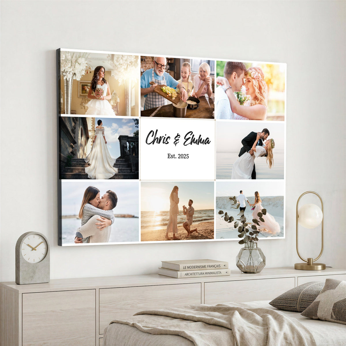 CSTM914ANIDD-MGV-CV-36X24 - Custom Photo Framed Canvas Wall Art, Personalized Picture Print