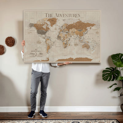 57738274-MGV-CV-36X24 - Custom Push Pin World Map Wall Art Canvas Print | Personalized Travel Tracker - NEWMAP-10