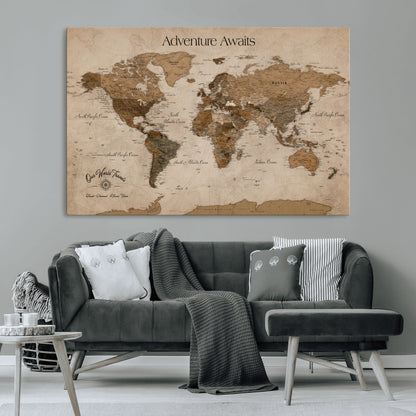 81121837-MGV-CV-36X24-Texas Longhorn Wall Art Canvas Print, Framed Western Rustic Art Picture Print, Farmhouse Decor Perfect Rustic Farmhouse Decor Artwork