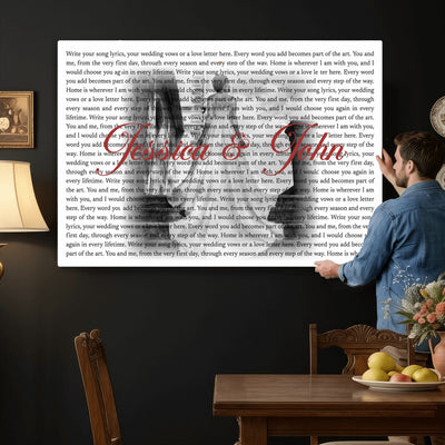 CSTM914LIRIK-MGV-CV-36X24 - Song Lyrics over Photo Canvas Print – Personalized Wedding Song and Photo Wall Art