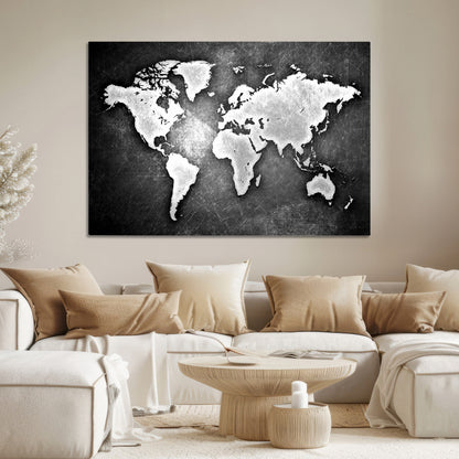 34390-MGV-CV-36X24-World Map Wall Art Canvas Print – Framed Wall Art for Anniversary Gift or Home Adventure Decor