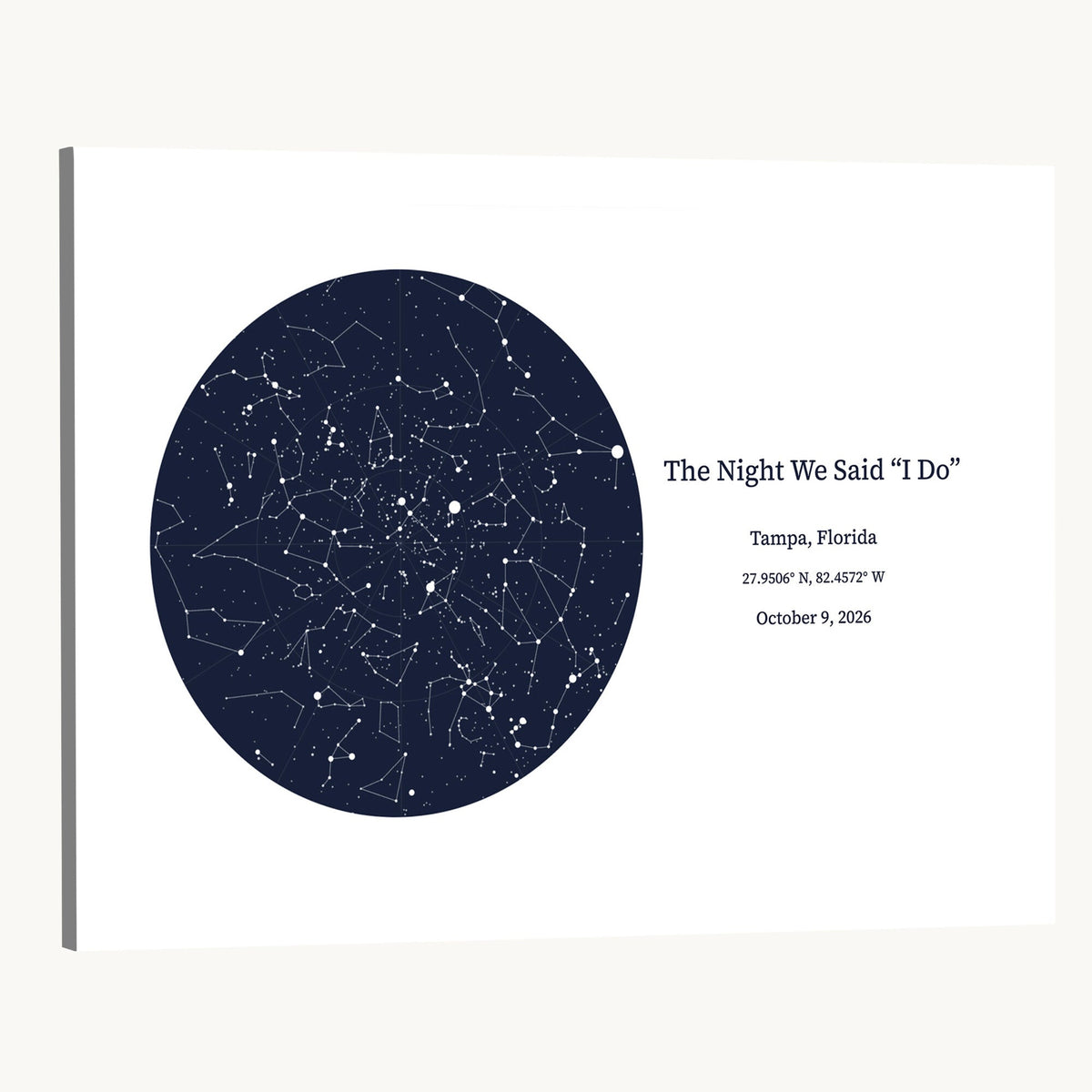 CSTM914STR-MGV-CV-36X24 - Custom Star Map Canvas Print – Personalized Night Sky Wall Art by Date and Location