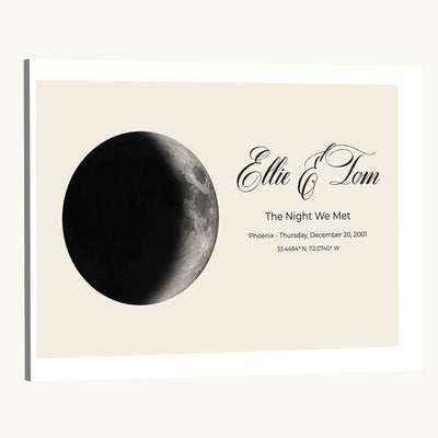 CSTM914MOON-MGV-CV-36X24 - Moon Phase Canvas Print – Personalized Moon from the Night You Met Wall Art