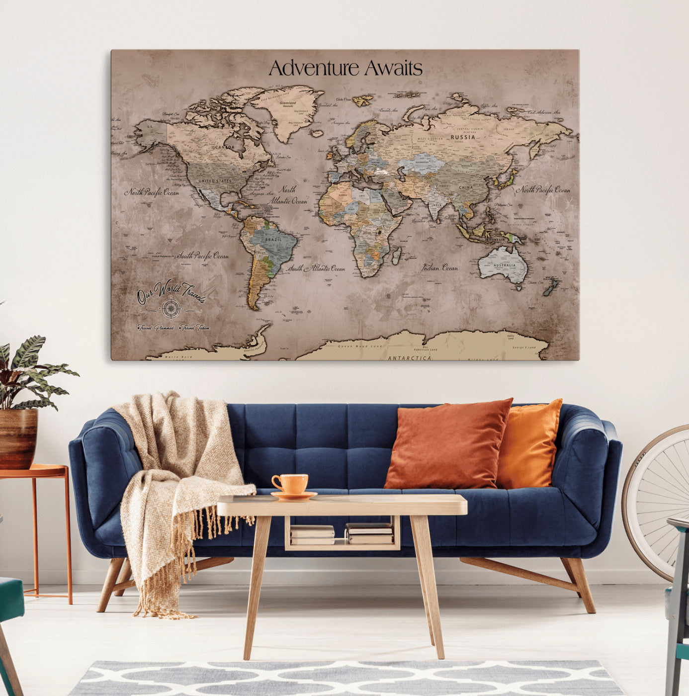 30557812-MGV-CV-36X24-Framed Abstract Tree Ring Wall Art Print, Natural Rustic Wood Texture Canvas Print, Wood Tree Stump Farmhouse, Log Cabin Wooden House Decor