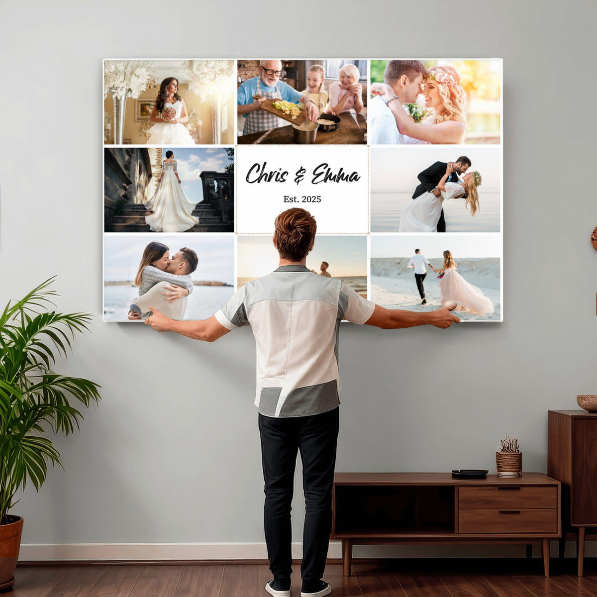 CSTM914ANIDD-MGV-CV-36X24 - Custom Photo Framed Canvas Wall Art, Personalized Picture Print