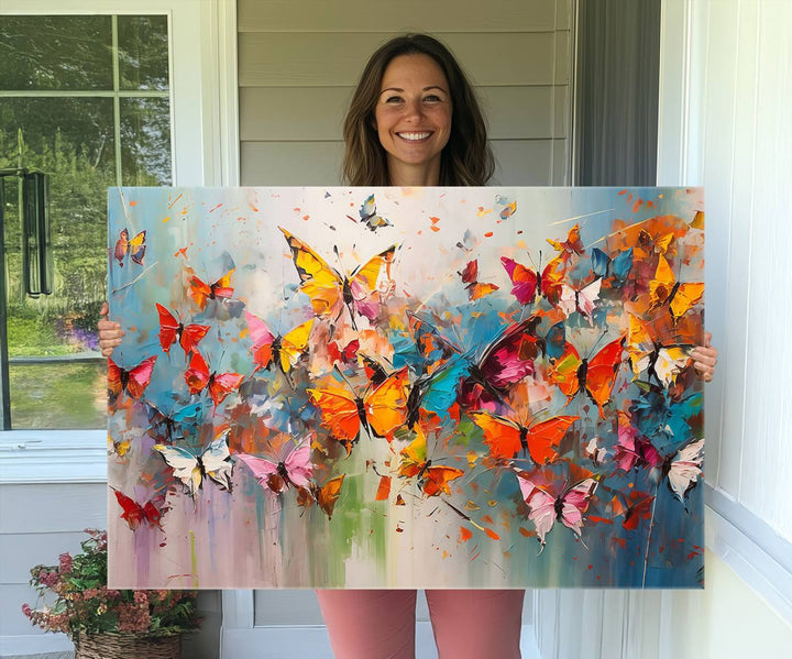 Abstract Butterfly Wall Art Canvas Print